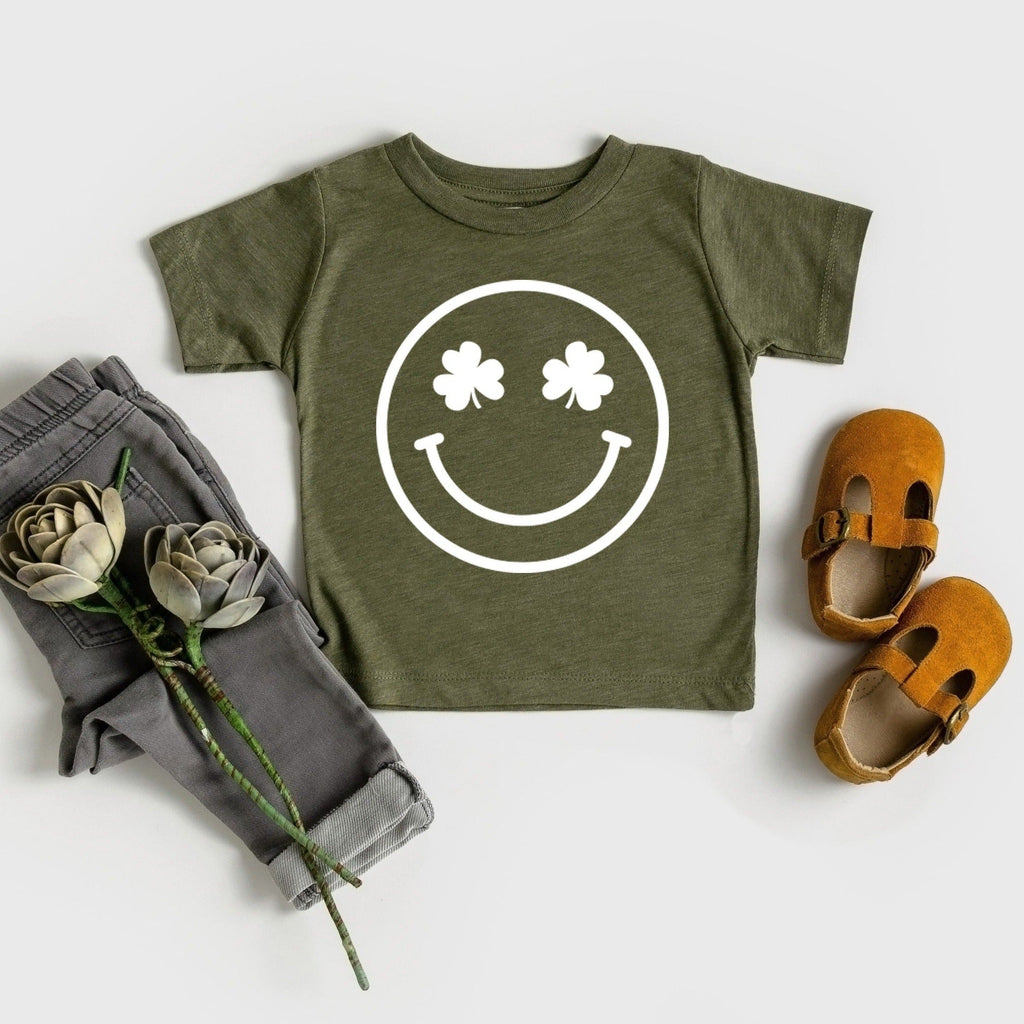 Clover Shamrock Smile Baby and Kids T-Shirt | St. Patrick's day, St. patty's day lucky shirt