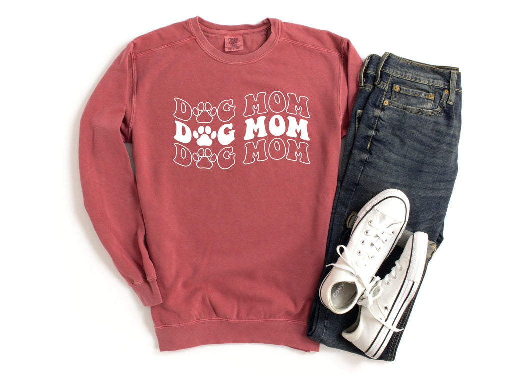 Dog mom Garment Dyed Sweatshirt (Groovy)