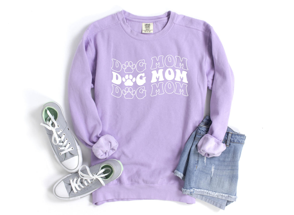 Dog mom Garment Dyed Sweatshirt (Groovy)