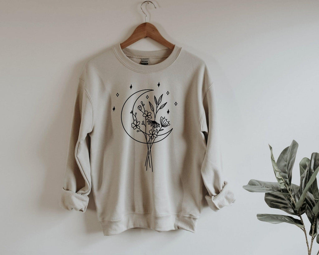Flower Crescent Moon Sweatshirt