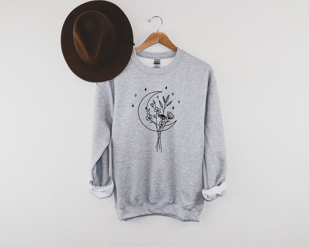 Flower Crescent Moon Sweatshirt