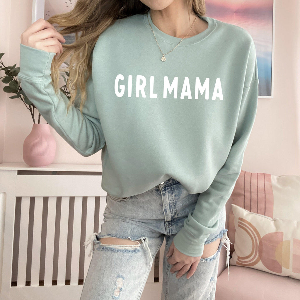 Girl Mama Sponge Fleece Crewneck Sweatshirt (Rounded font)