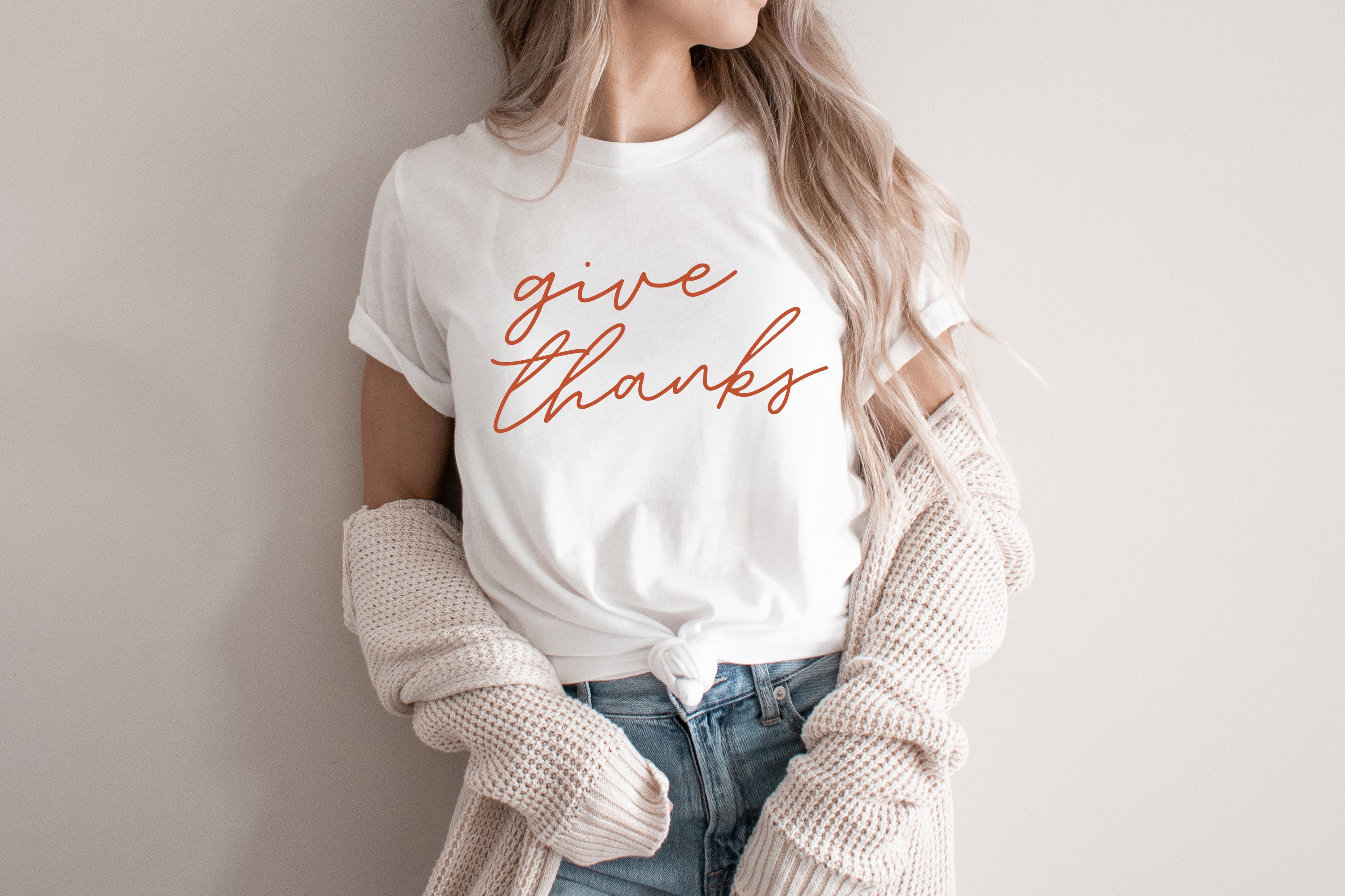 Give Thanks Fall Graphic T-Shirt | Thanksgiving