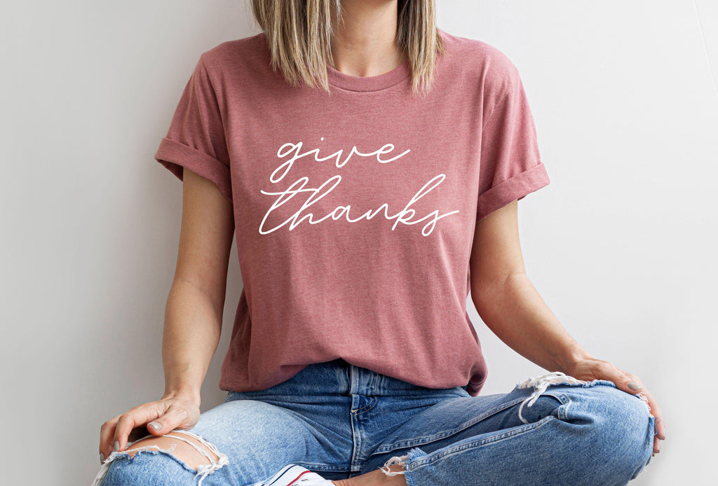 Give Thanks Fall Graphic T-Shirt | Thanksgiving