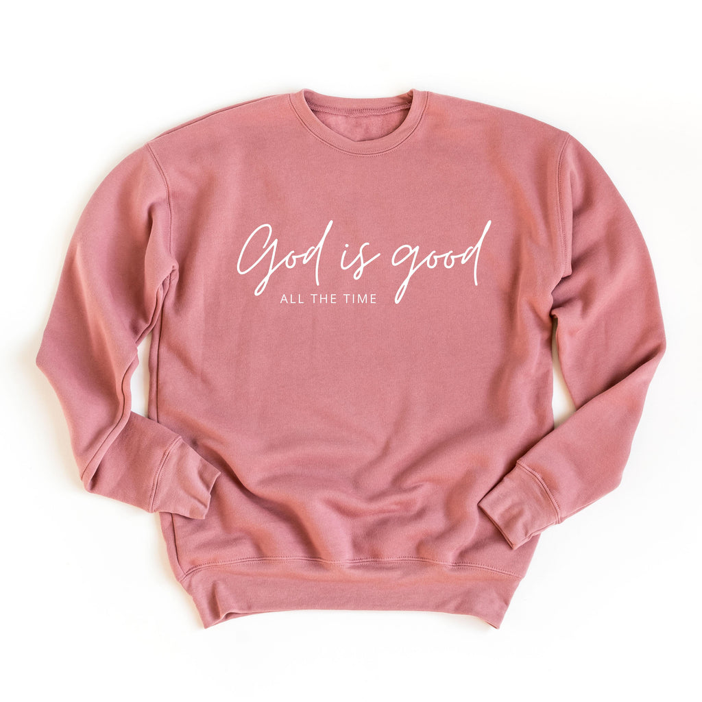 Simple and fashion God is good (cursive) sweatshirt is very suitable for  mothers and female friends around. Best gift for mom, wife, aunts,  grandmas, sisters, cousins, friends and more! It is also