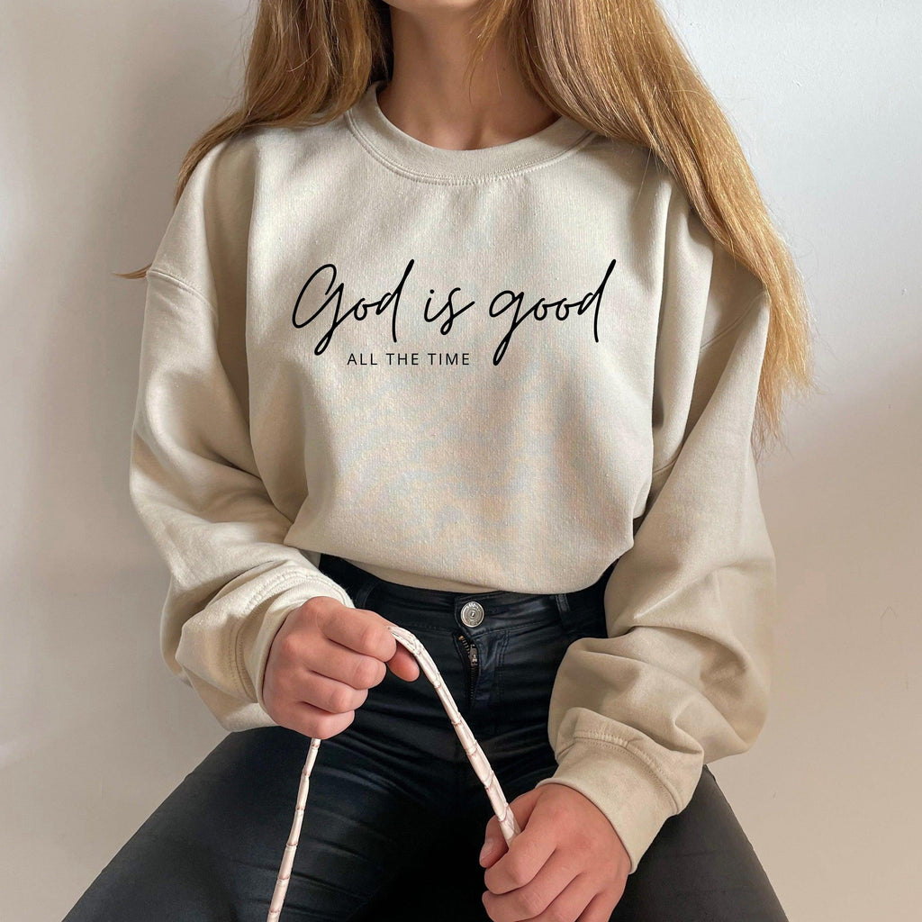 God Is Good Christian Classic Soft Sweatshirt (Cursive)