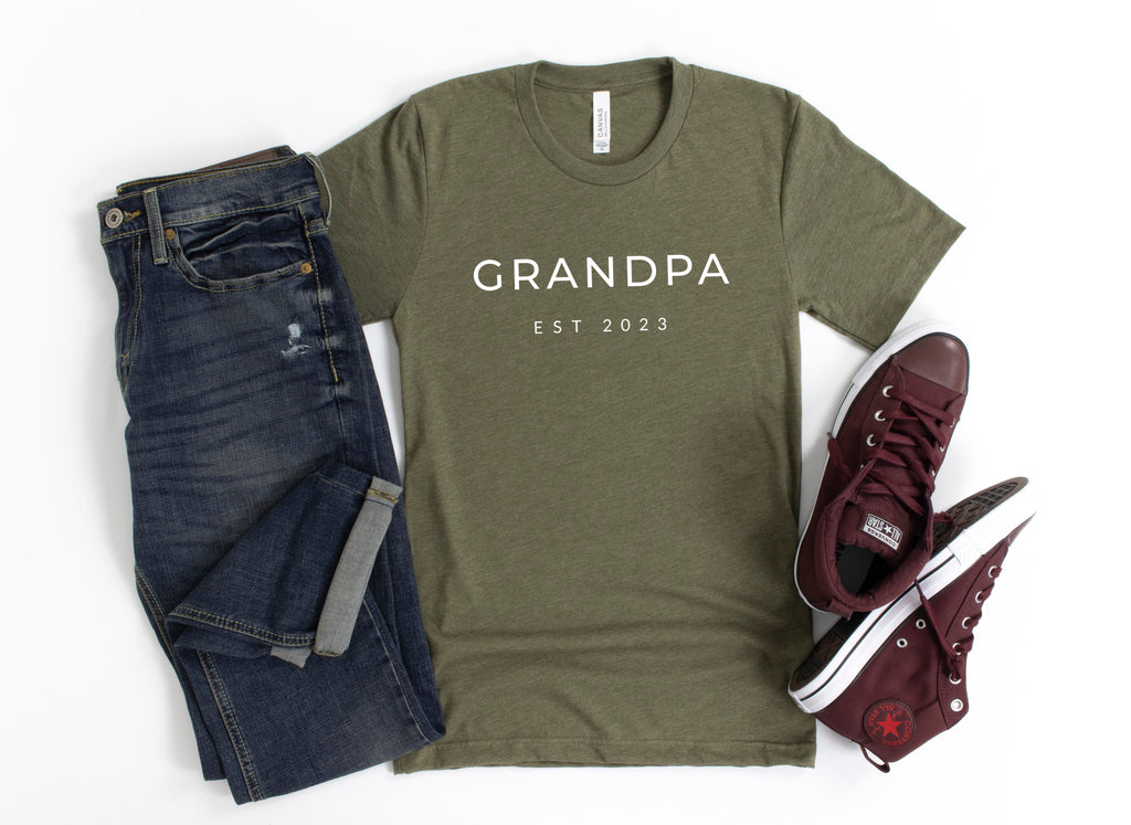 Grandpa Est 2023 Tshirt | Father's day, Pregnancy announcement
