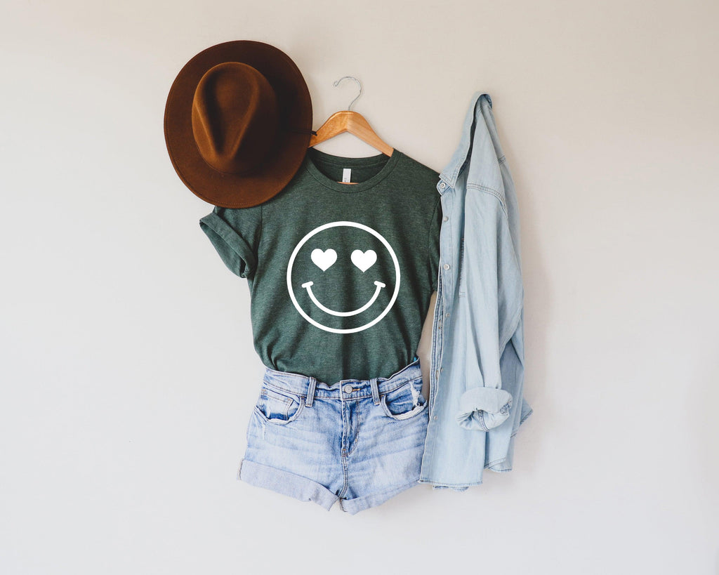 Heart Eyes Smiley Face Spring, Summer Tshirt | Matching shirts with a baby