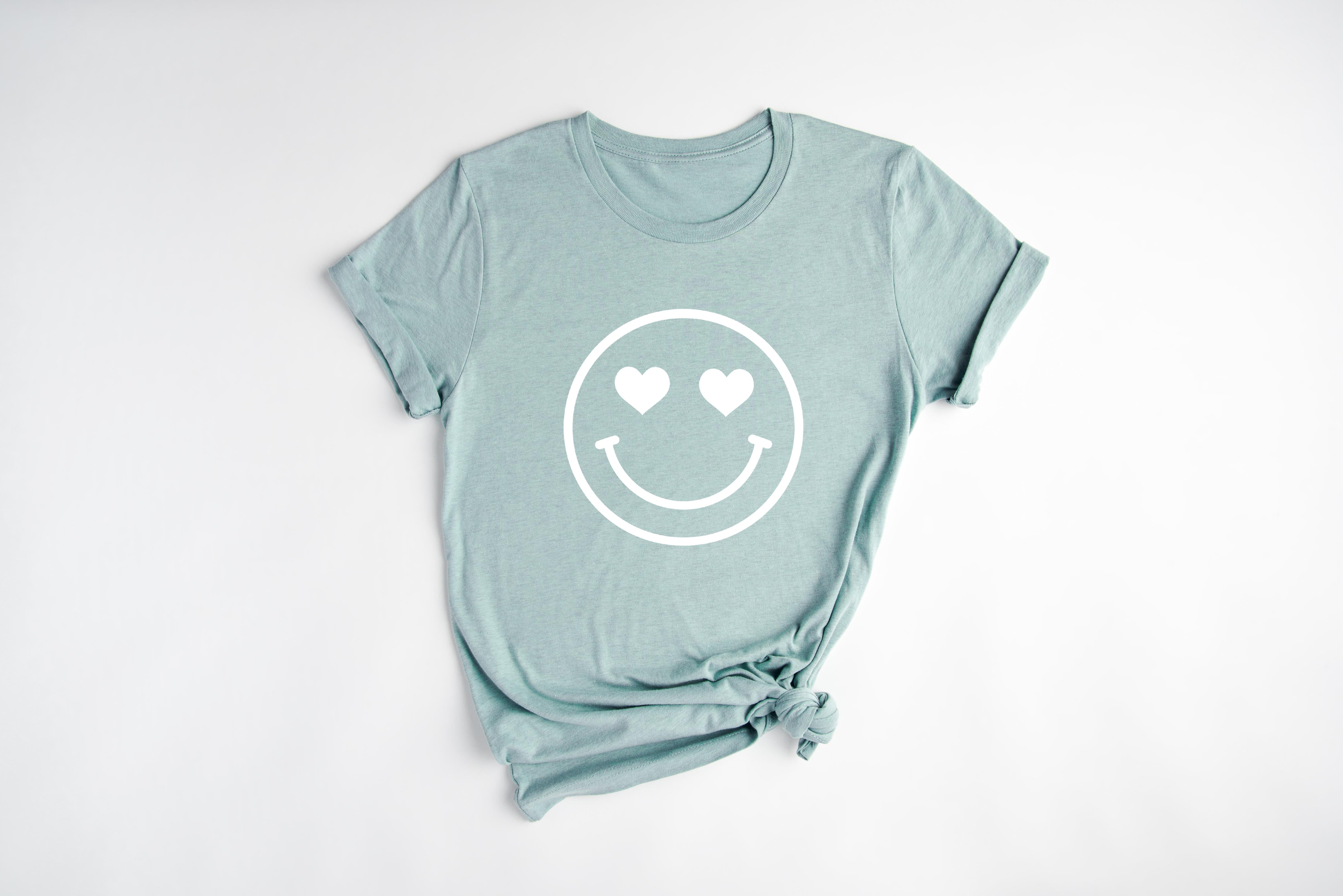 Heart Eyes Smiley Face Spring, Summer Tshirt | Matching shirts with a baby