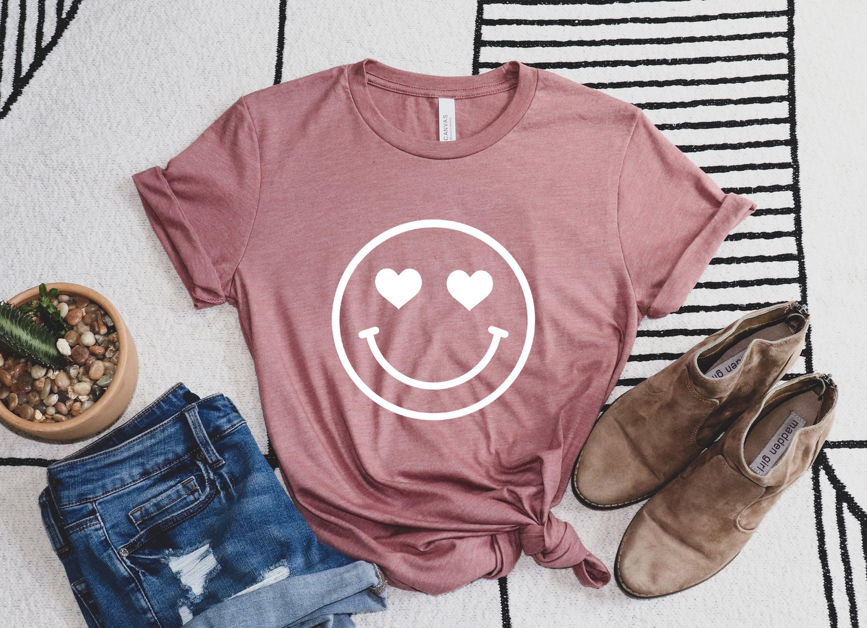 Heart Eyes Smiley Face Spring, Summer Tshirt | Matching shirts with a baby