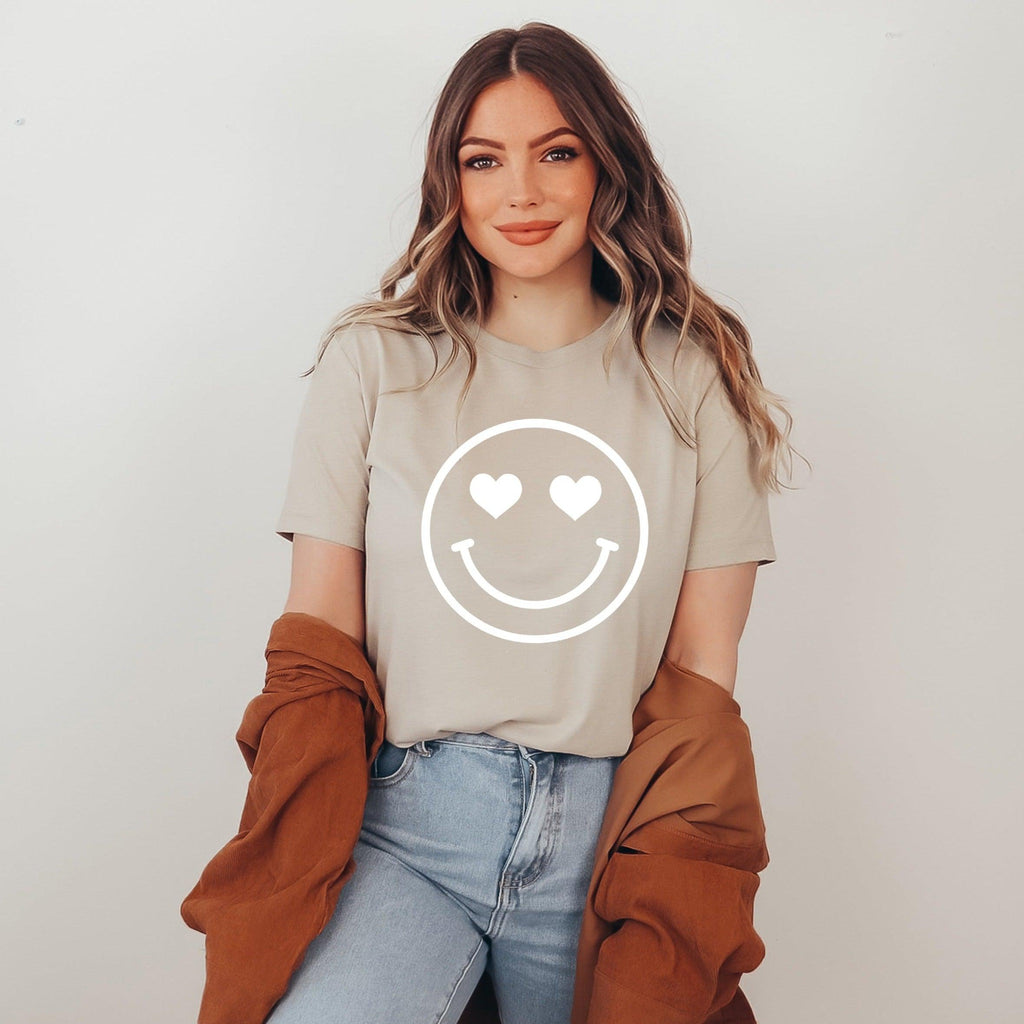 Heart Eyes Smiley Face Spring, Summer Tshirt | Matching shirts with a baby