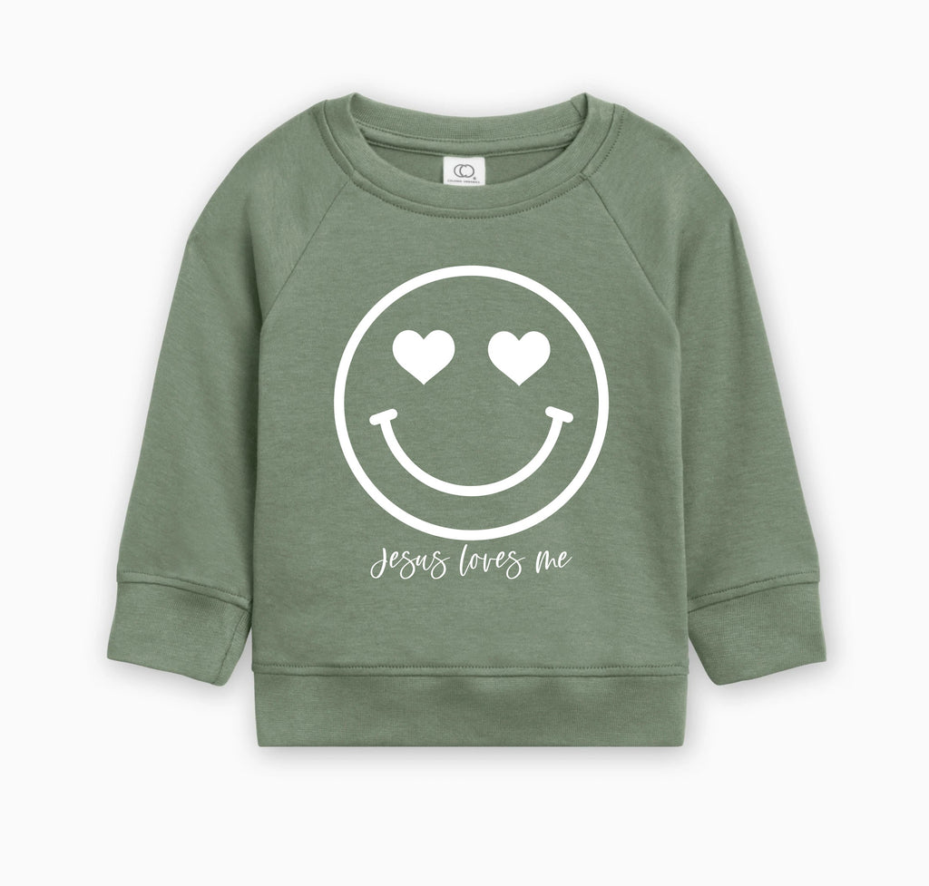 Heart Smile Jesus Loves Me Easter Baby And Toddler Organic Cotton Pullover