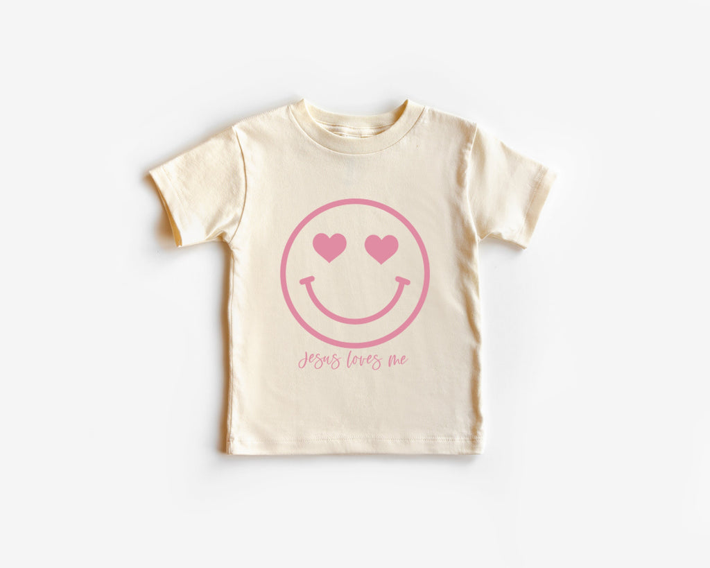 Heart Smile Jesus Loves Me Organic Cotton Baby And Kids Tee