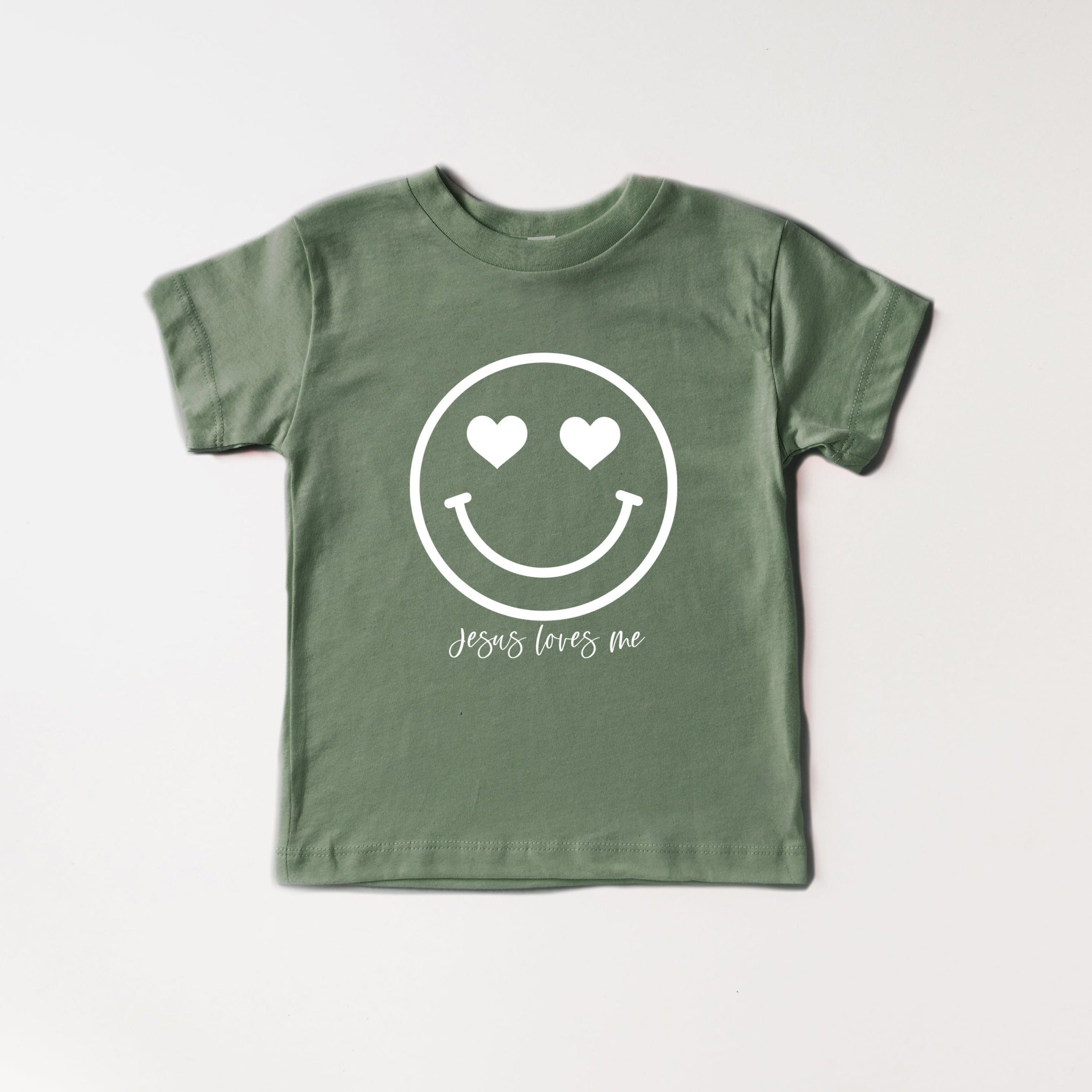 Heart Smile Jesus Loves Me Organic Cotton Baby And Kids Tee