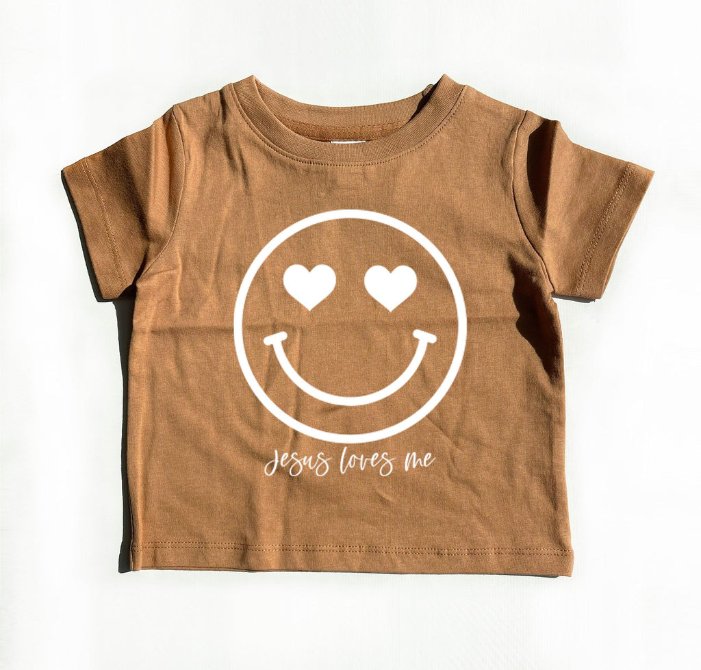 Heart Smile Jesus Loves Me Organic Cotton Baby And Kids Tee