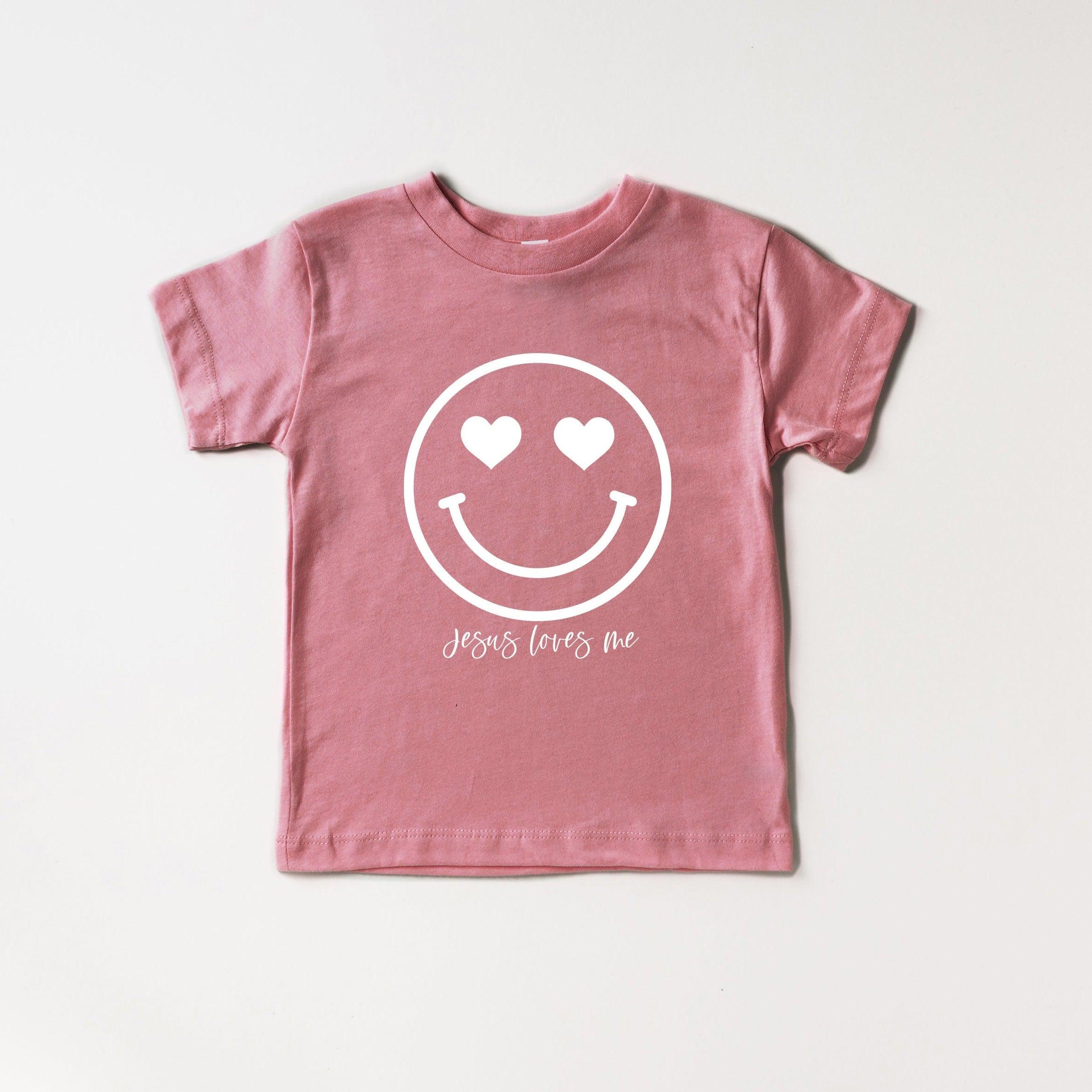 Heart Smile Jesus Loves Me Organic Cotton Baby And Kids Tee