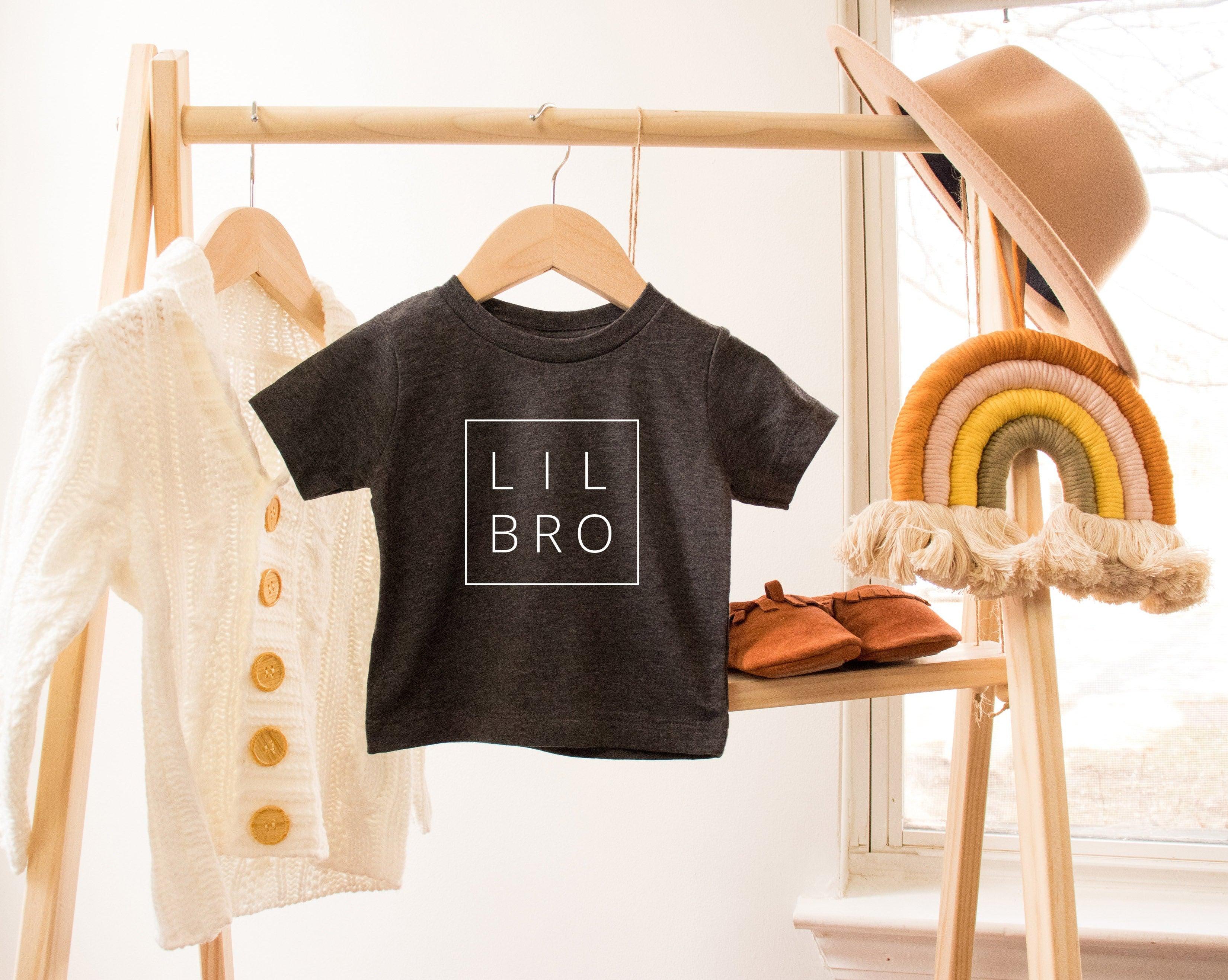 Lil bro Baby and Toddler Tshirt | Little Brother Pregnancy announcement sibling shirts (Square)