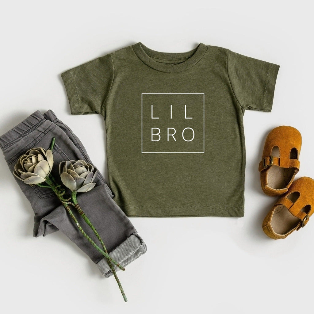 Lil bro Baby and Toddler Tshirt | Little Brother Pregnancy announcement sibling shirts (Square)