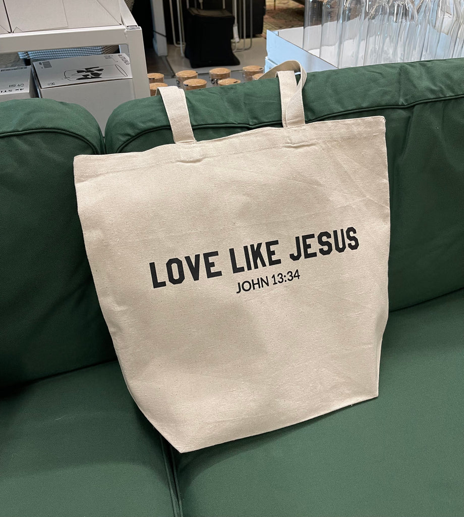 Love Like Jesus Christian Bible Canvas Tote Bag | Grocery Bag | Christian Canvas Tote Bag Gift