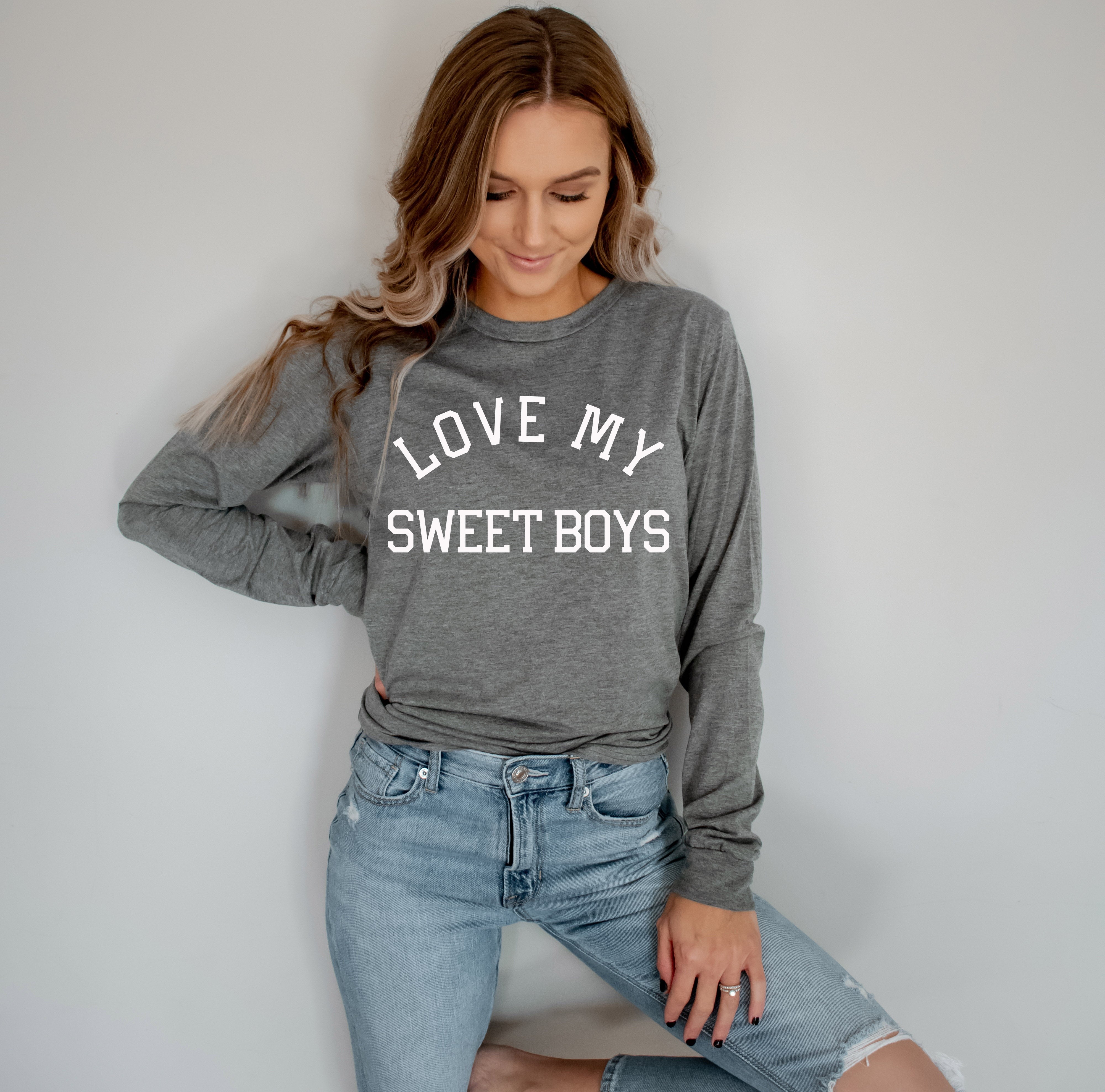 Love My Sweet Boys Boy mama Long Sleeve T shirt