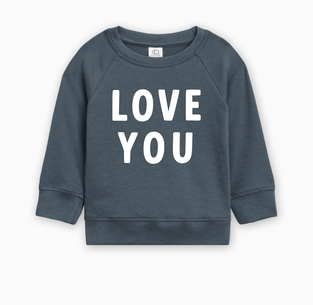 Love You Organic Cotton Baby Toddler Valentine Day Pullover