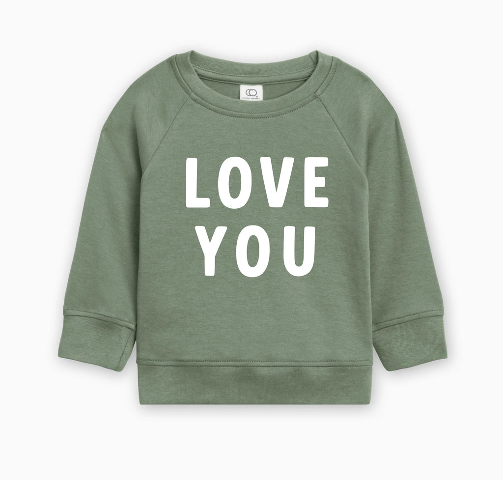 Love You Organic Cotton Baby Toddler Valentine Day Pullover