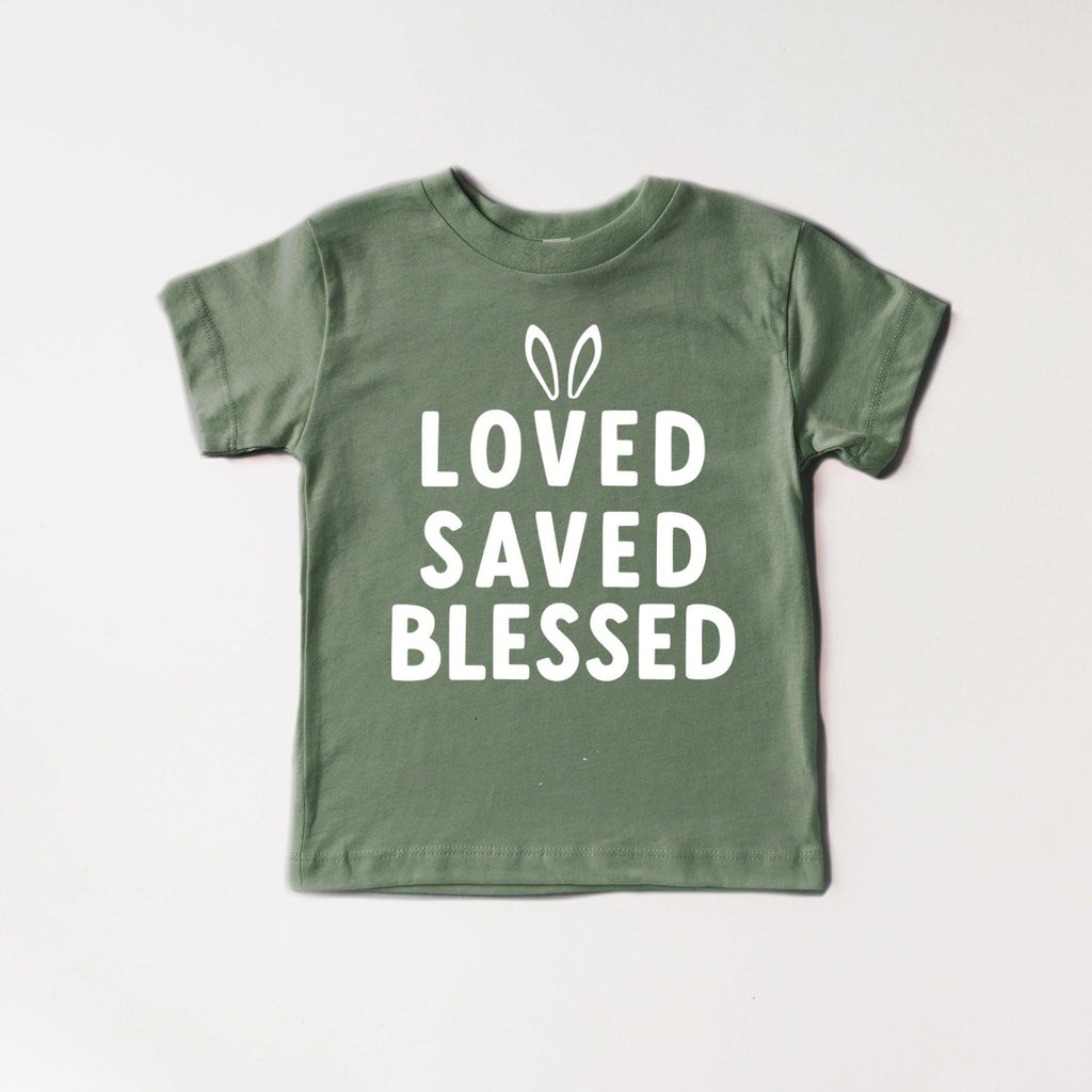 Loved Saved Blessed Organic Cotton Baby And Kids Tee