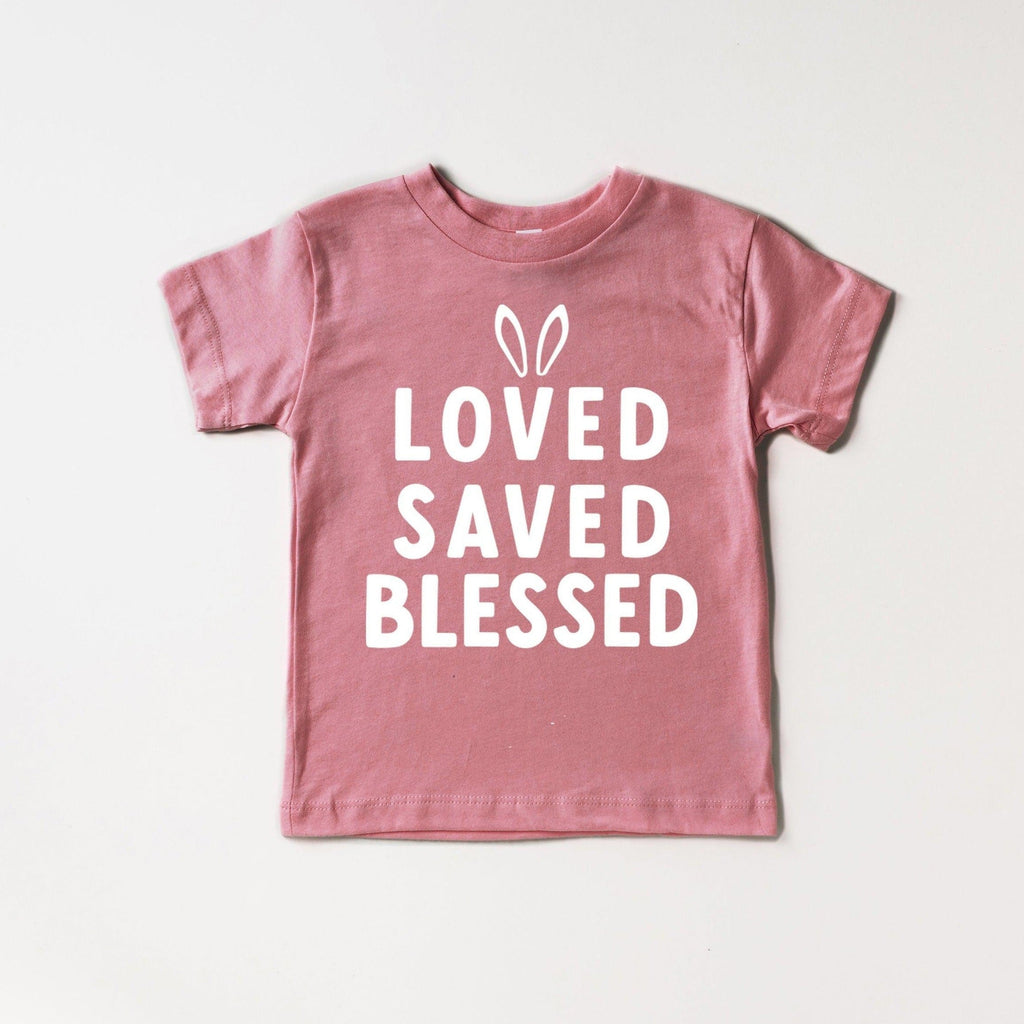 Loved Saved Blessed Organic Cotton Baby And Kids Tee