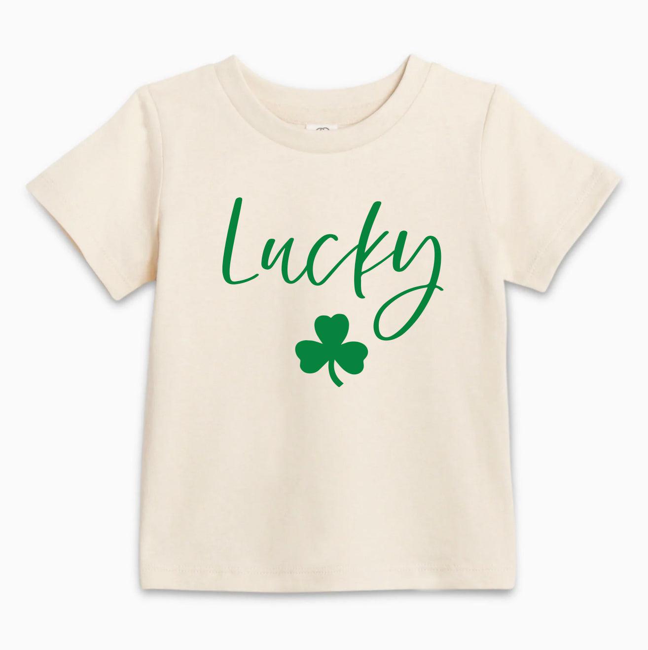 Lucky Clover Shamrock Organic Cotton Baby And Kids Tee