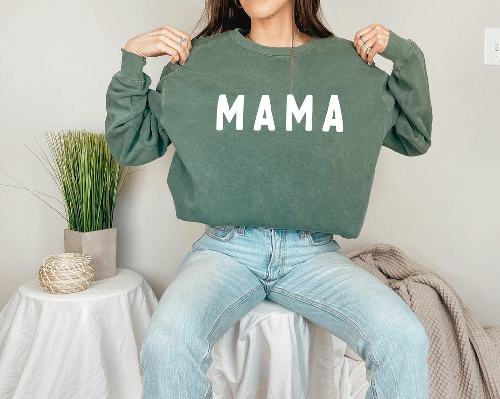Mama Garment Dyed Sweatshirt | Mom sweatshirt (Rounded font)
