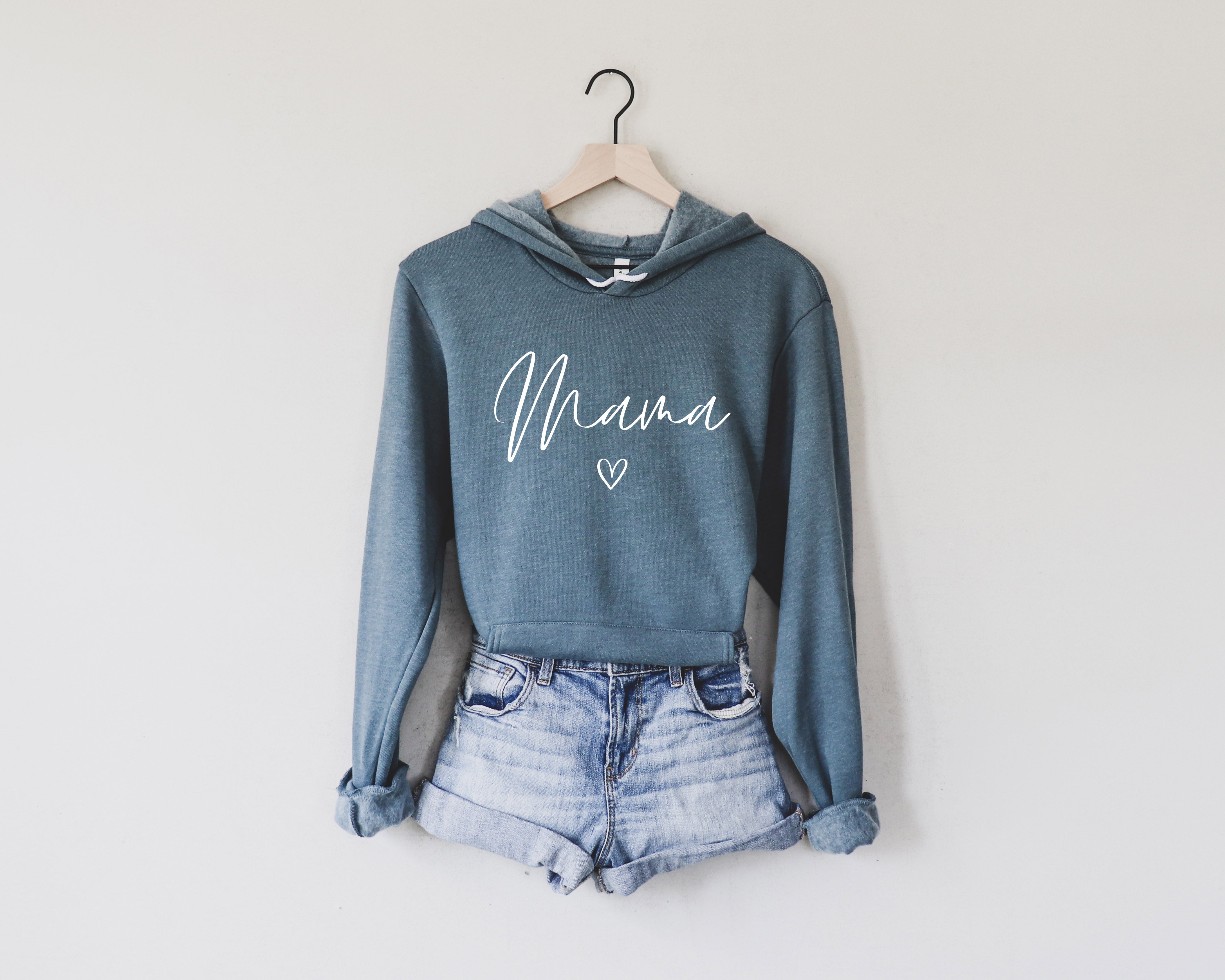 Mama Heart Underneath Sponge Fleece hoodie Sweatshirt