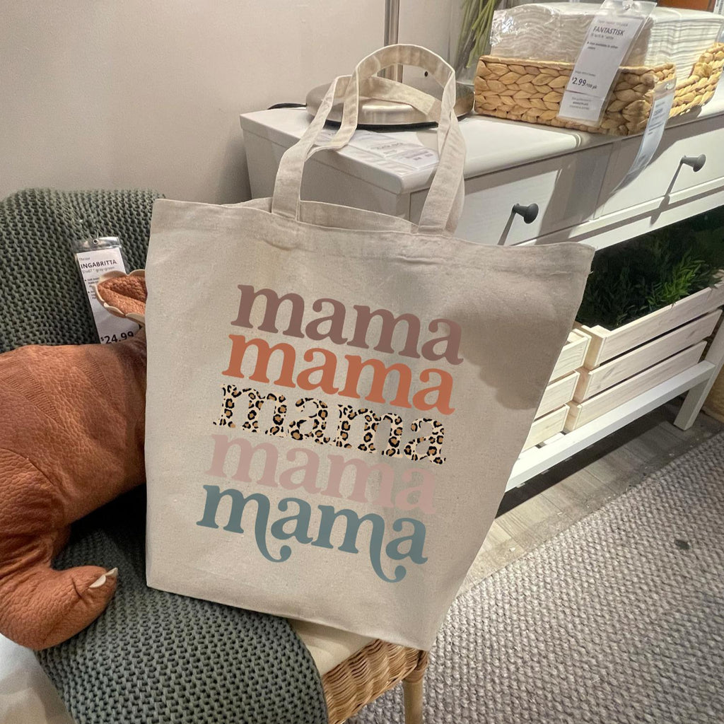 Mama Leopard Bag | Diaper Bag | Mom Canvas Tote Bag