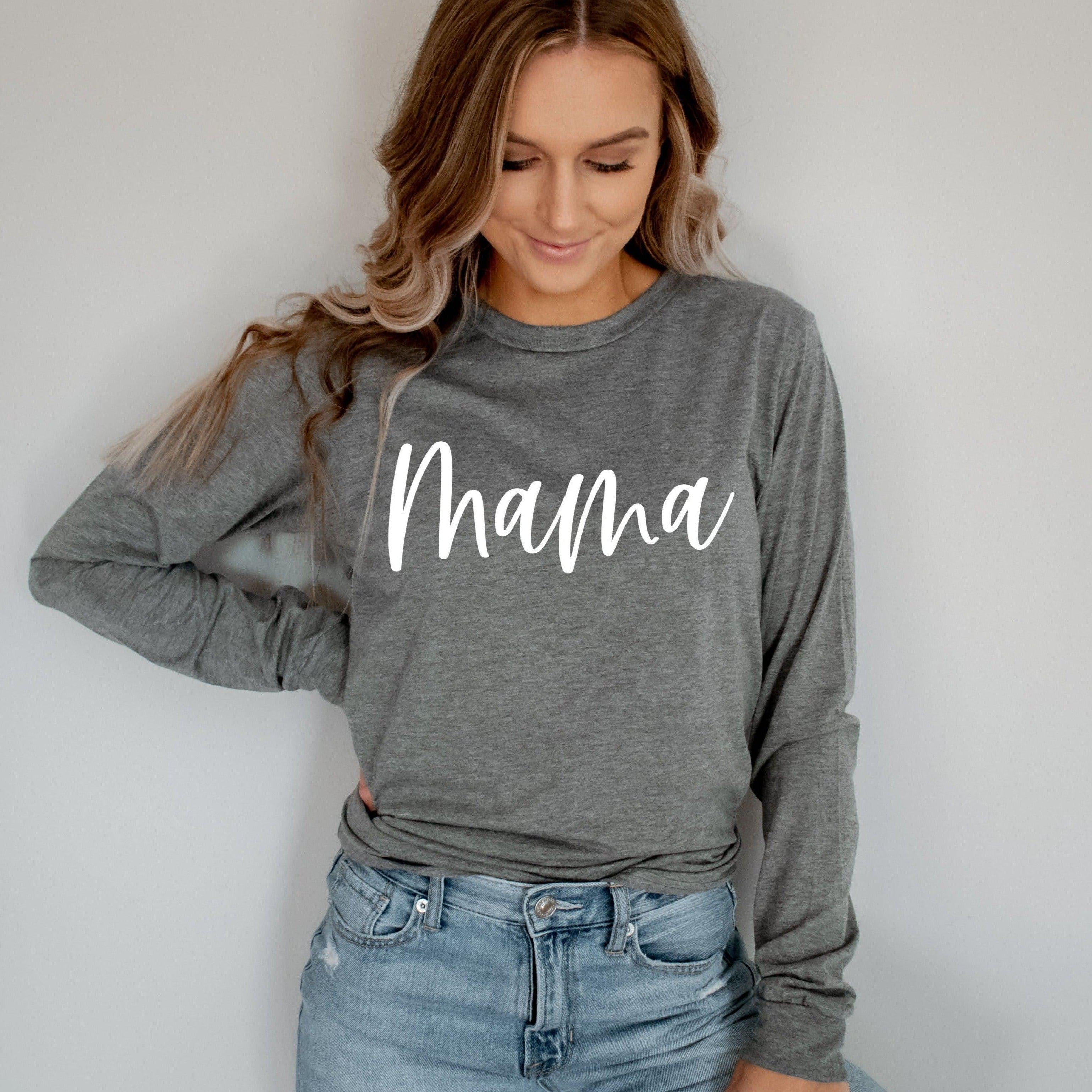 Mama Long Sleeve Tshirt (Cursive 2)