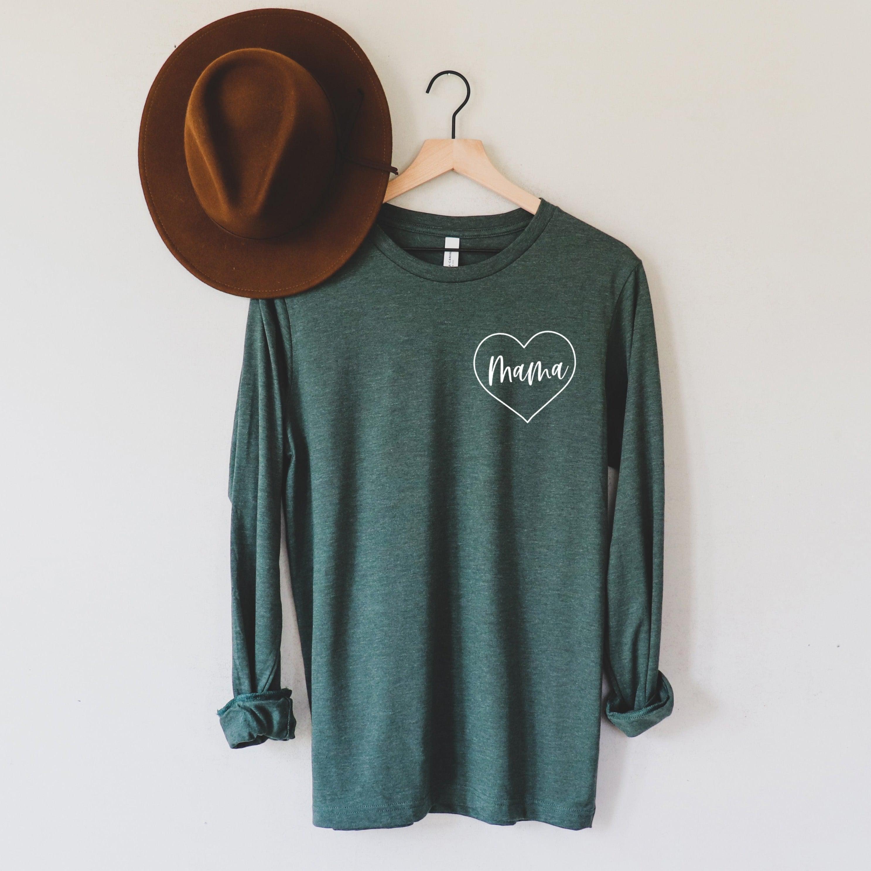 Mama Long Sleeve Tshirt (Heart Around)