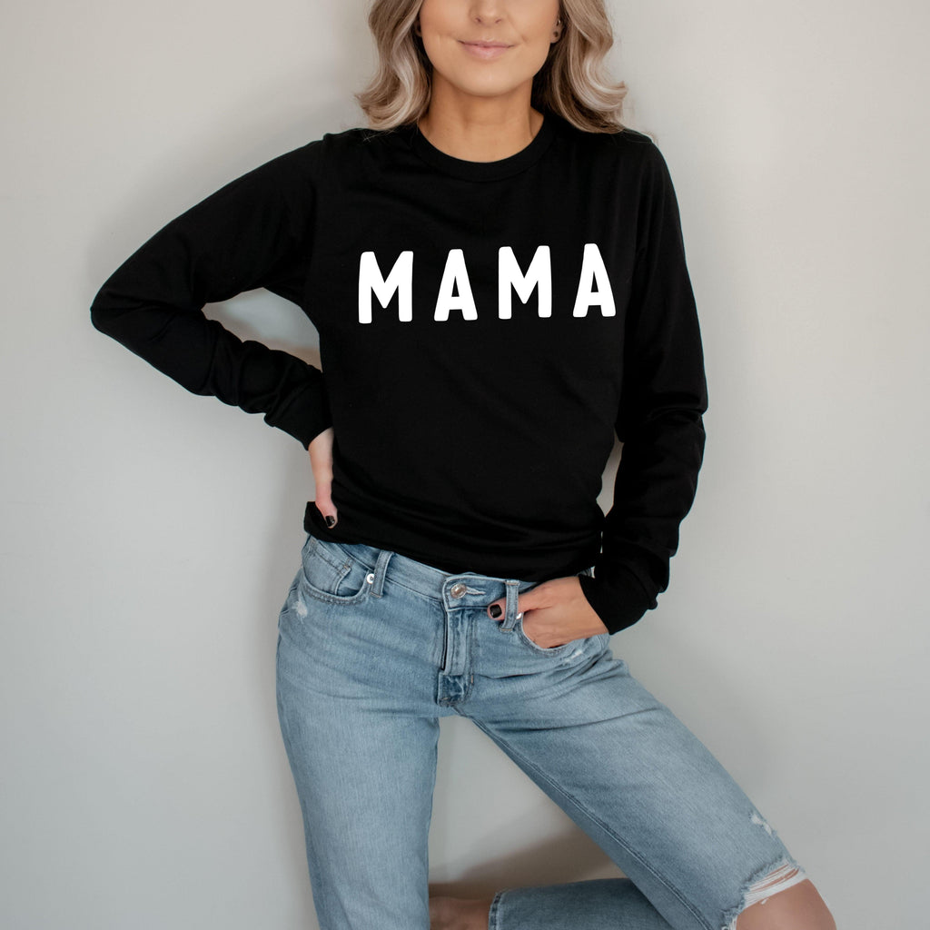 Mama Long Sleeve Tshirt | Mom long sleeve shirt (Rounded font)