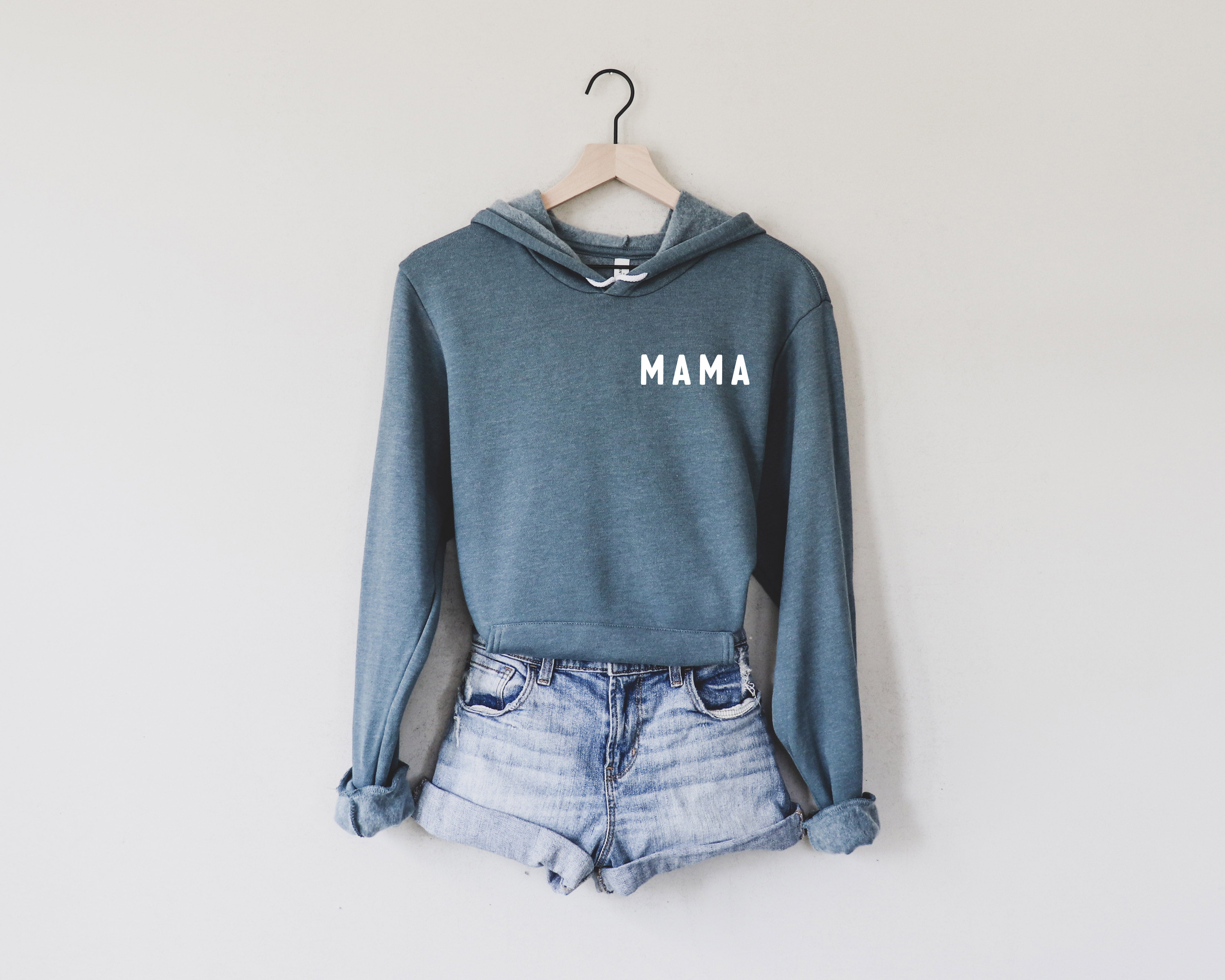 Mama Sponge Fleece hoodie Sweatshirt (Rounded font Left Chest)