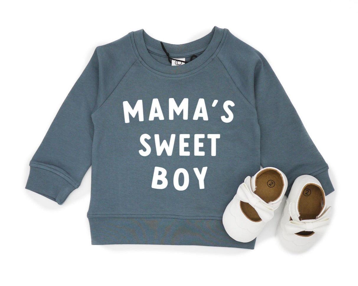 Mama's Sweet Boy Baby Toddler Organic Cotton Pullover