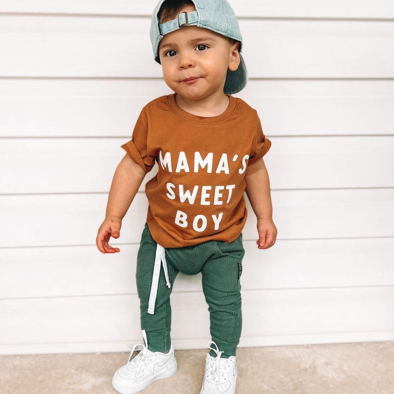 Mama's Sweet Boy Organic Cotton Baby And Kids Tee