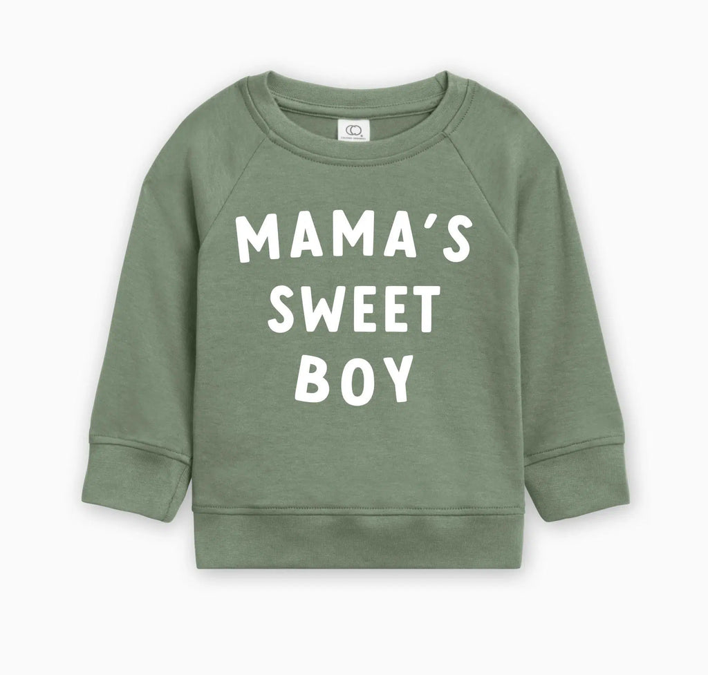 Mama's Sweet Boy Valentine's Day Baby Toddler Organic Cotton Pullover