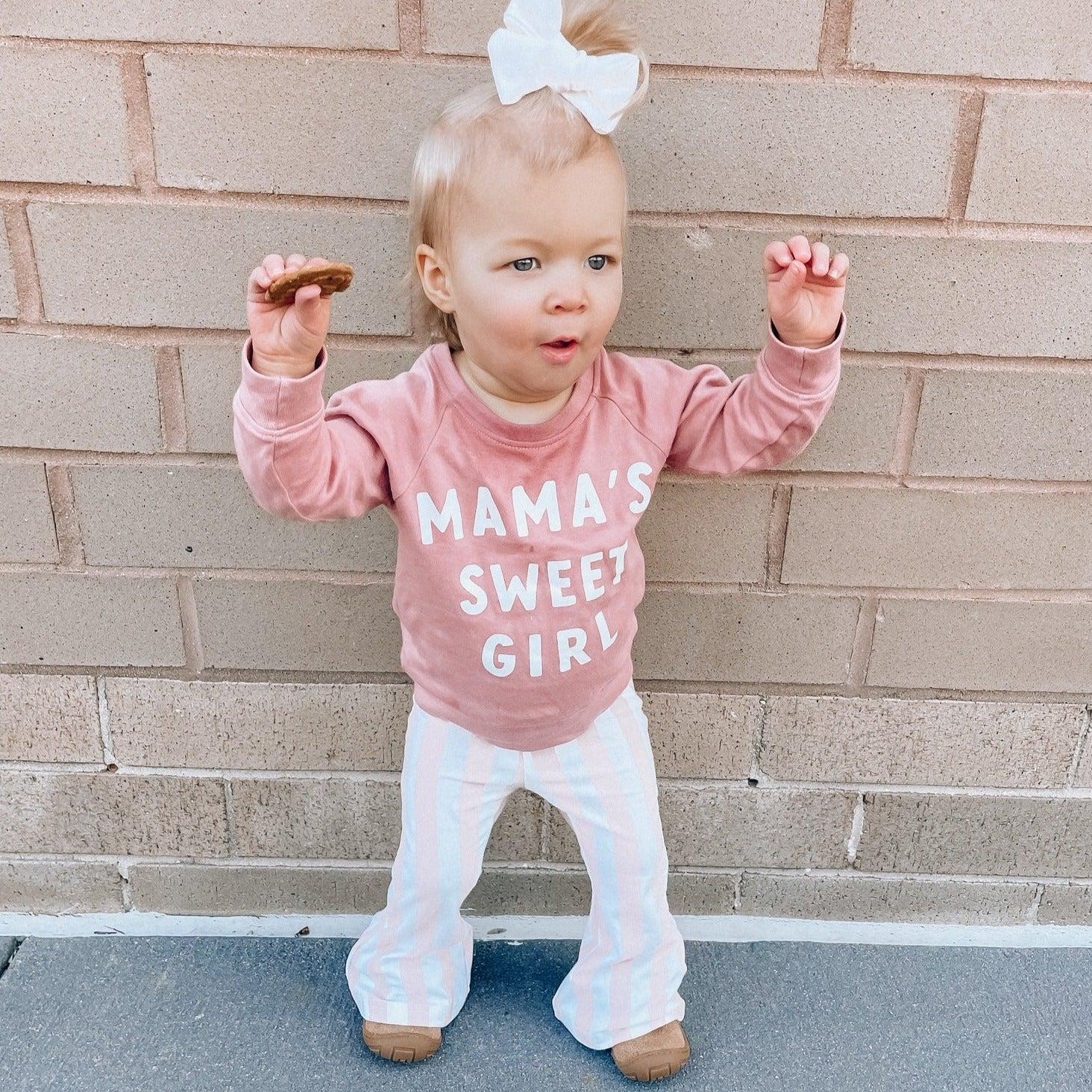 Mama's Sweet Girl Valentines Day Baby Toddler Organic Cotton Pullover