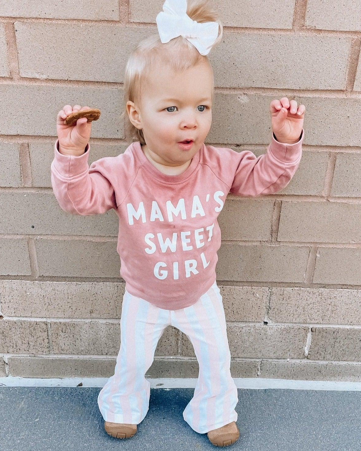 Mama's Sweet Girl Valentines Day Baby Toddler Organic Cotton Pullover