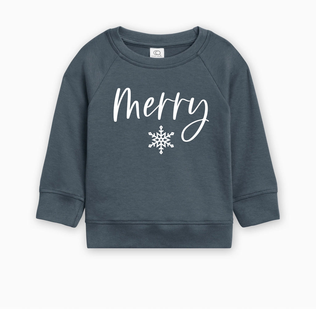 Merry Christmas Snowflake Organic Cotton Baby and Toddler Pullover