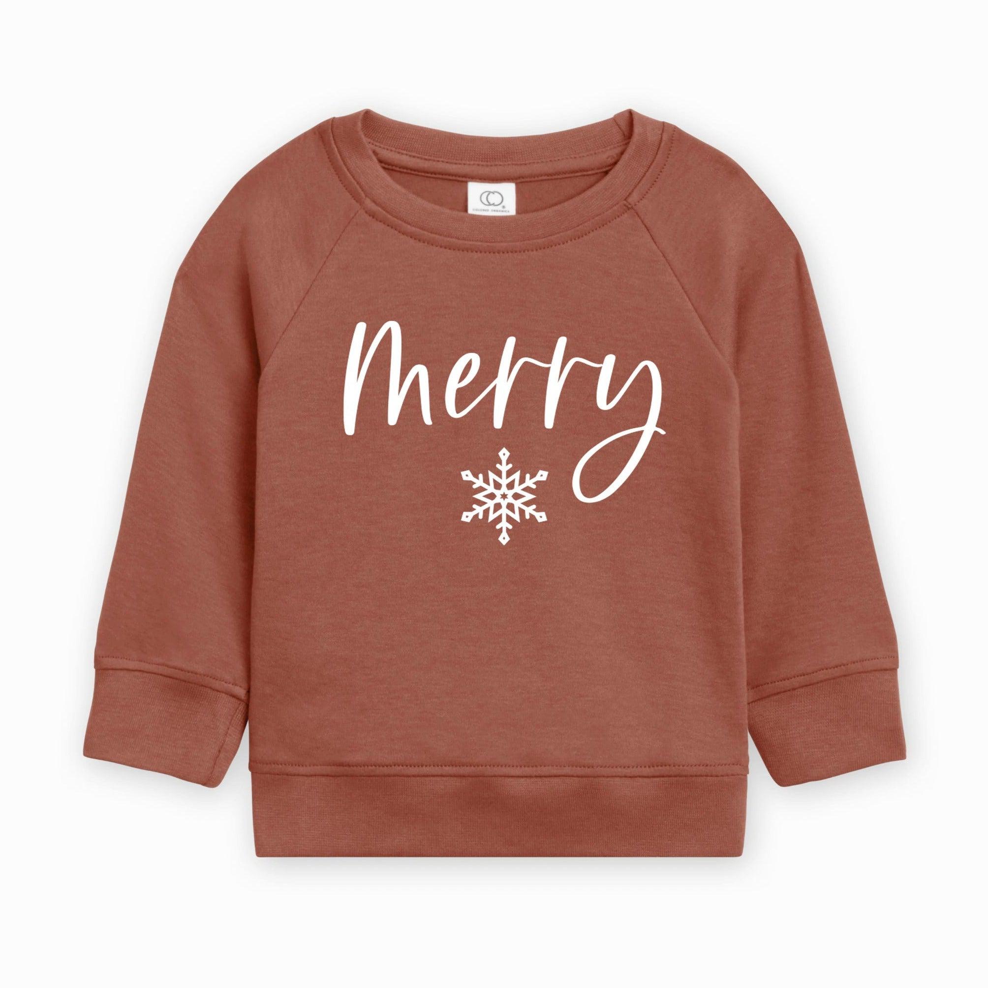 Merry Christmas Snowflake Organic Cotton Baby and Toddler Pullover