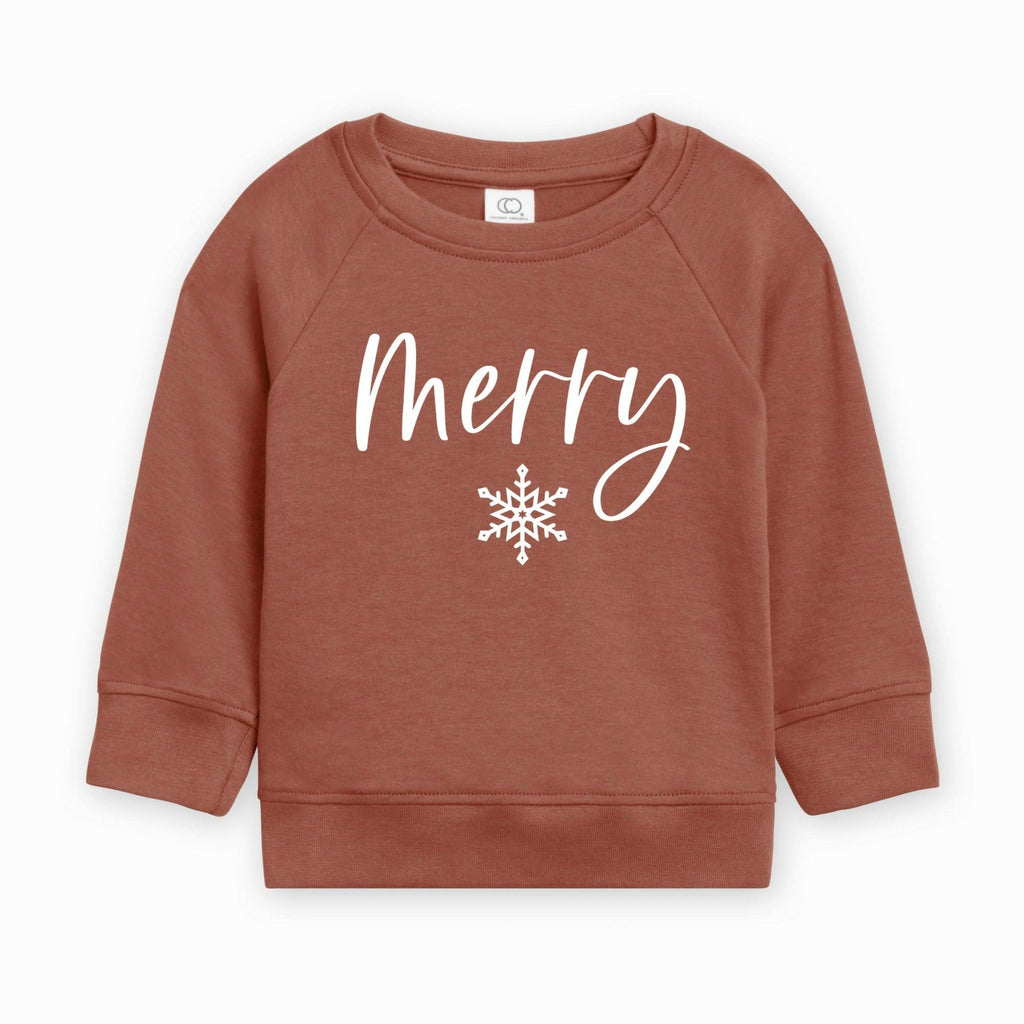 Merry Christmas Snowflake Organic Cotton Baby and Toddler Pullover