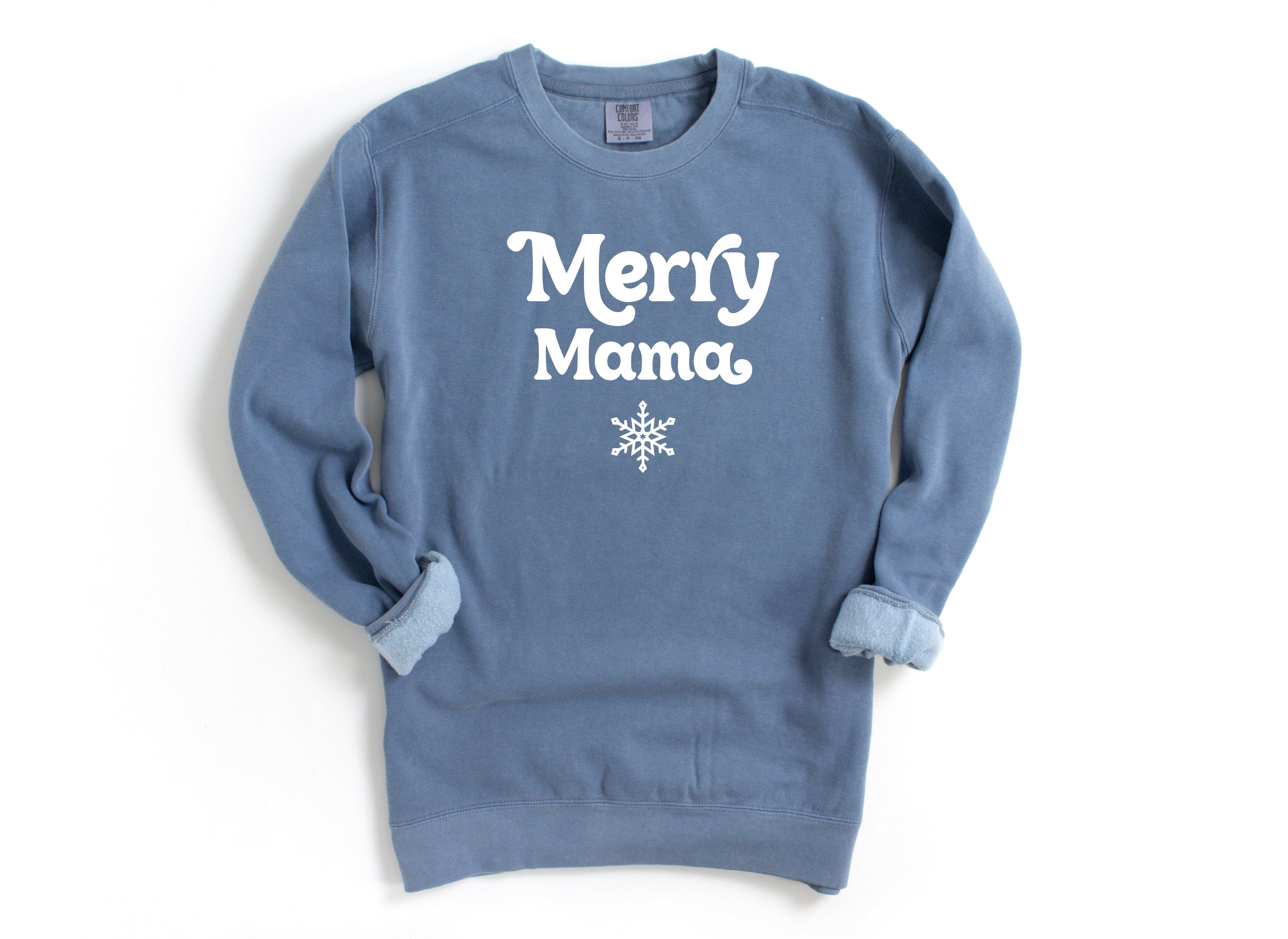 Merry Mama Christmas Garment Dyed Comfort Colors Sweatshirt