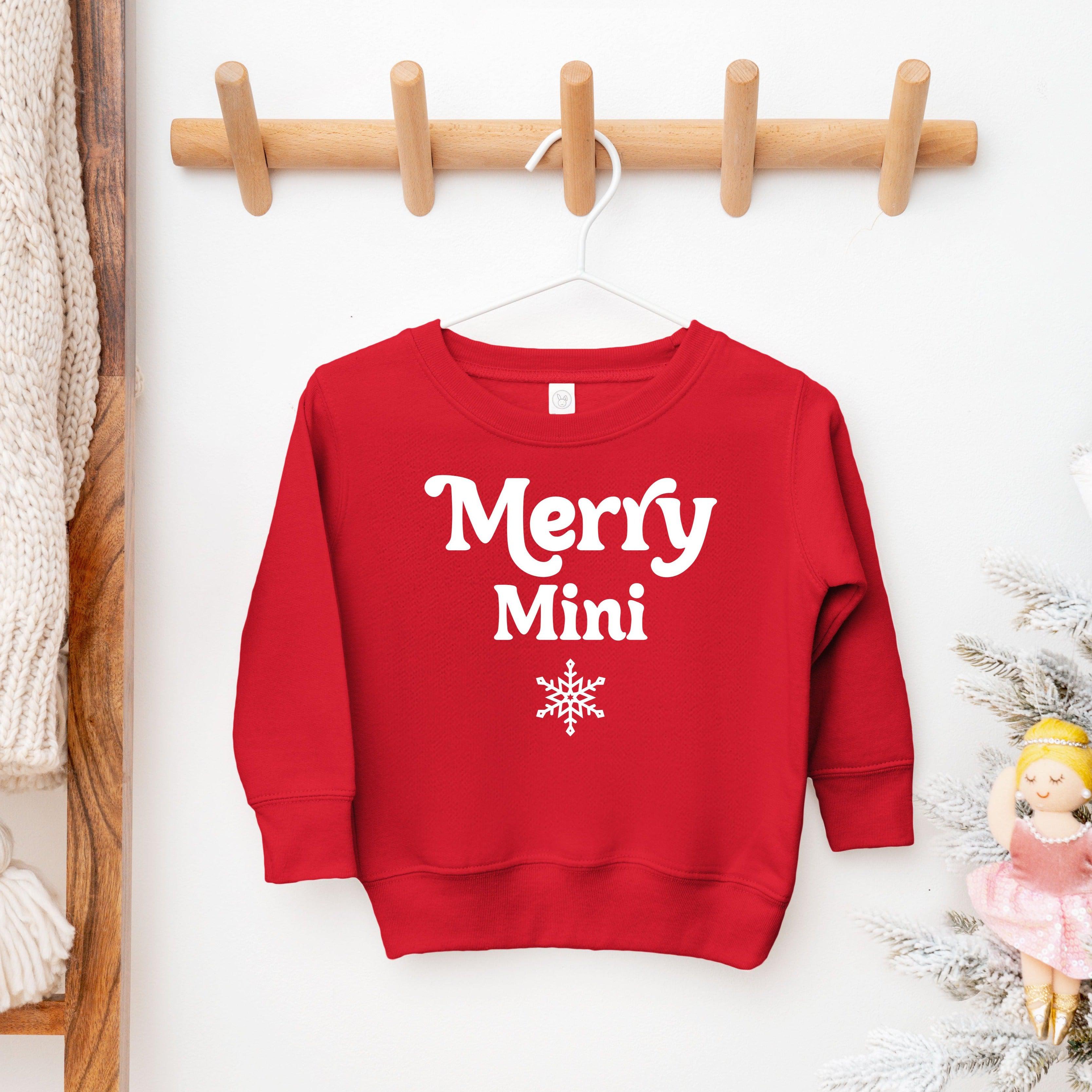 Merry Mini Matching Christmas Toddler Kids Sweatshirt