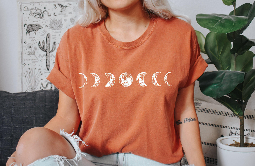 Moon Phase Space Vintage Comfort Colors T Shirt