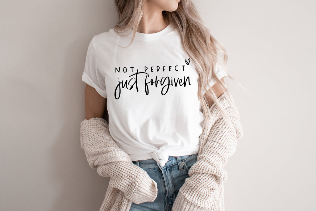 Not perfect Just Forgiven Christian T Shirt