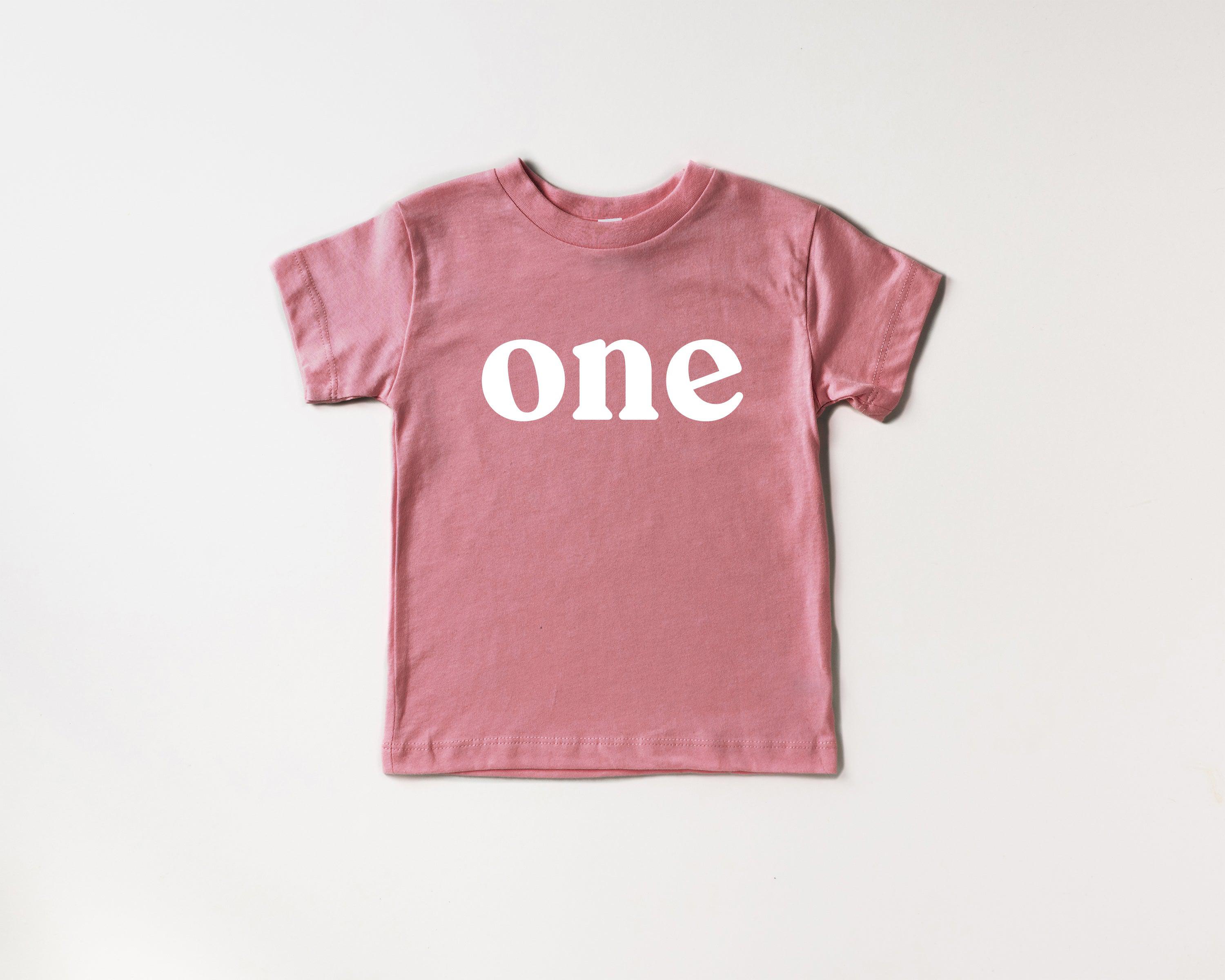 One First Birthday Organic Cotton Kids Tee (Serif)