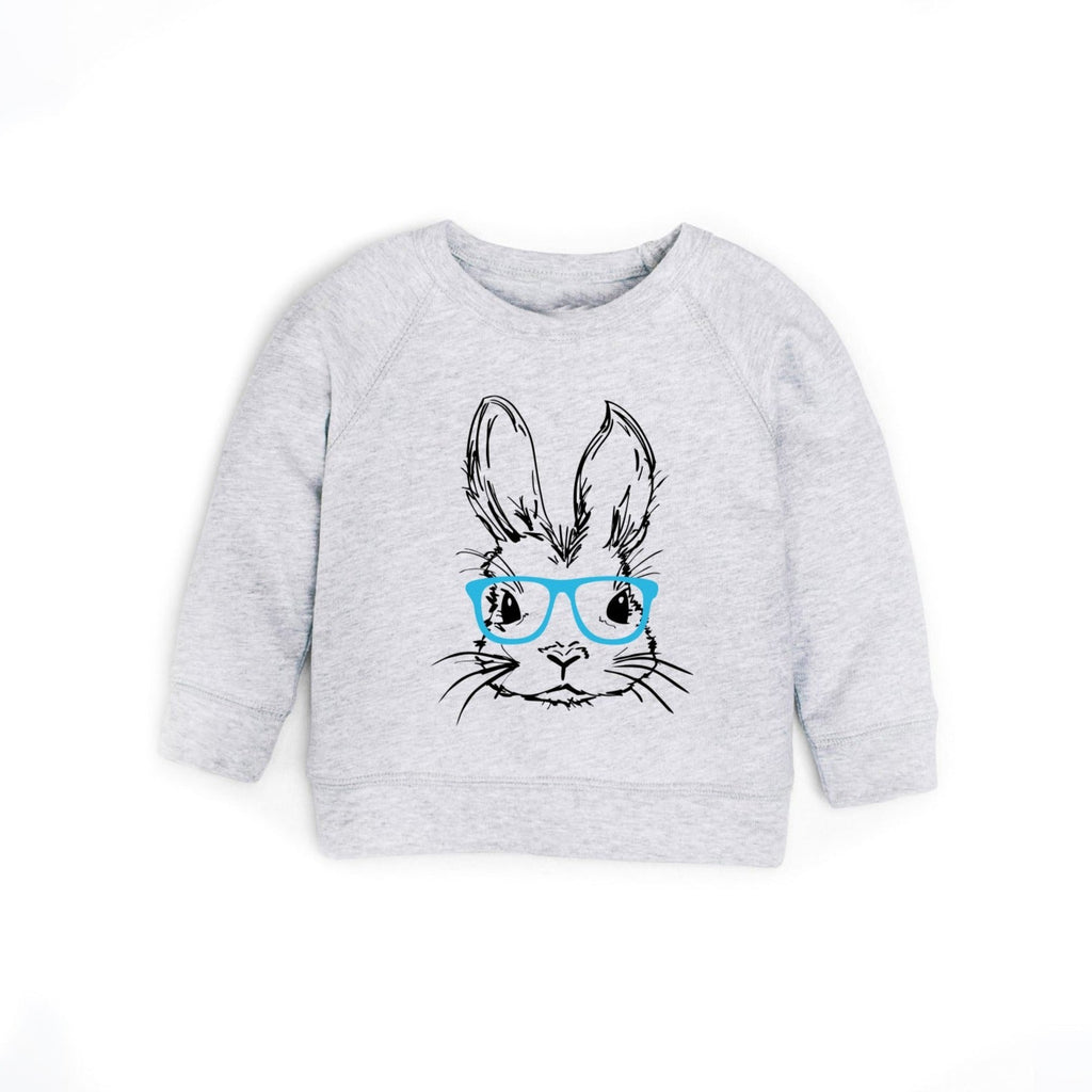 Organic Cotton Easter Bunny with Blue glasses Pullover French Terry Sweatshirt